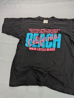 California Beach Mammoth Vintage T Shirt Black 80s Medium